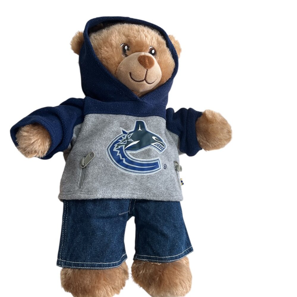 BUILD-A-BEAR Lil' Cub Brownie Teddy Bear 025239 Brown Eyes 15" Long Canucks